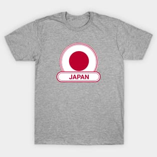 Japan Country Badge - Japan Flag T-Shirt